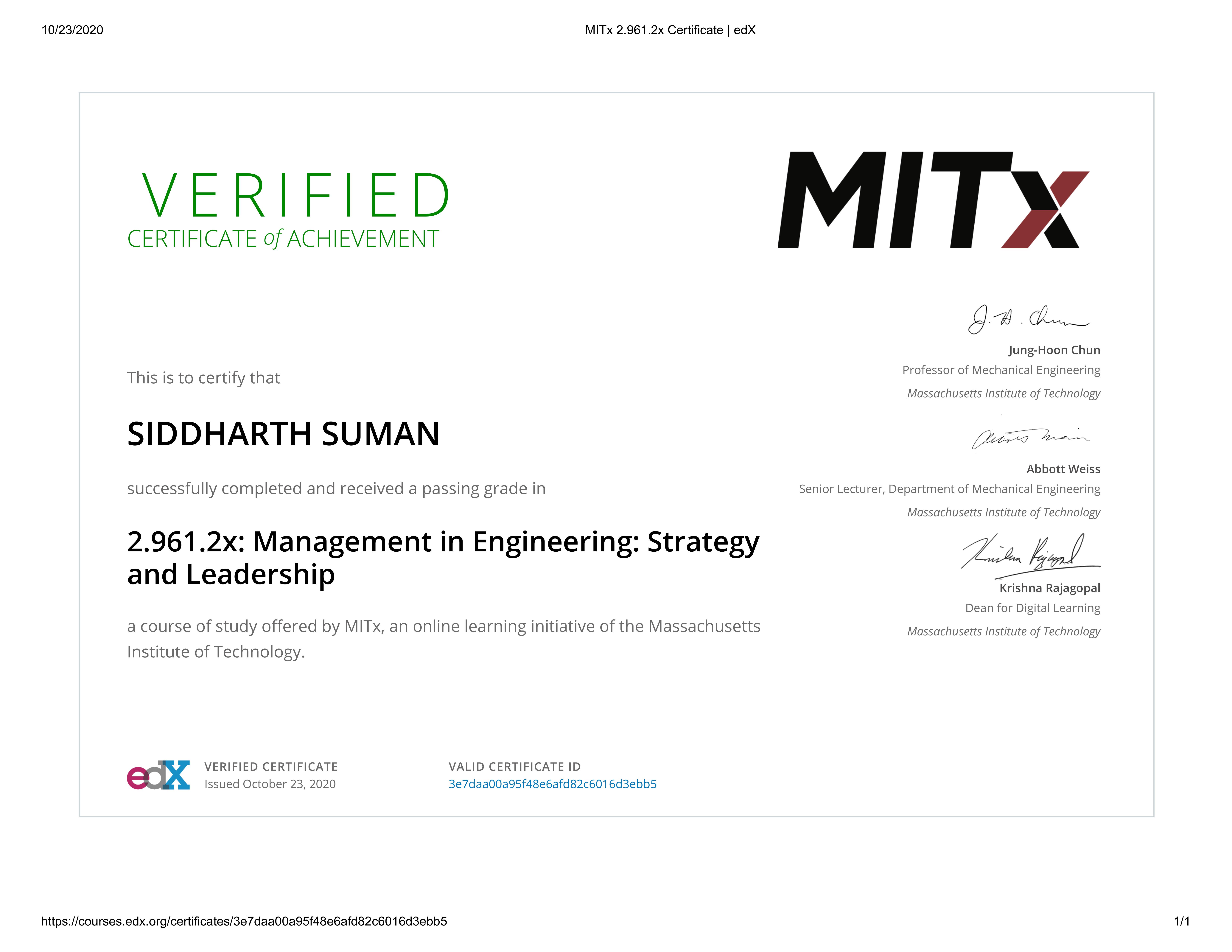 Management in Engineering